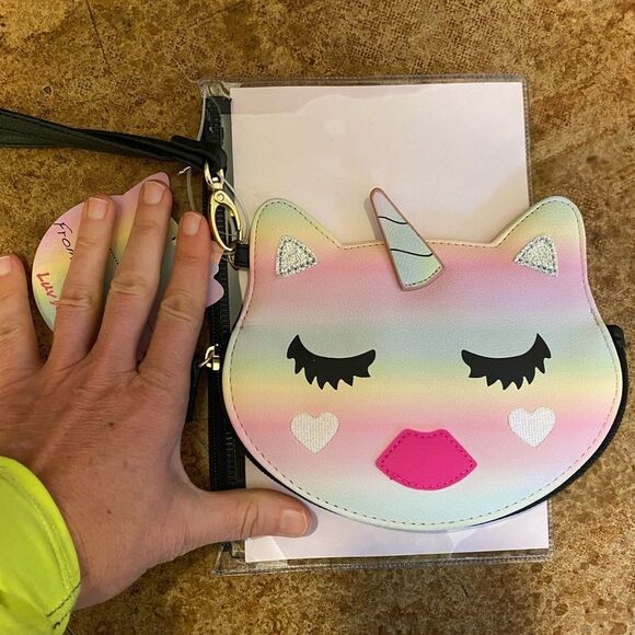 BETSEY Johnson pastel rainbow unicorn wristlet and bag‎ - Picture 5 of 6